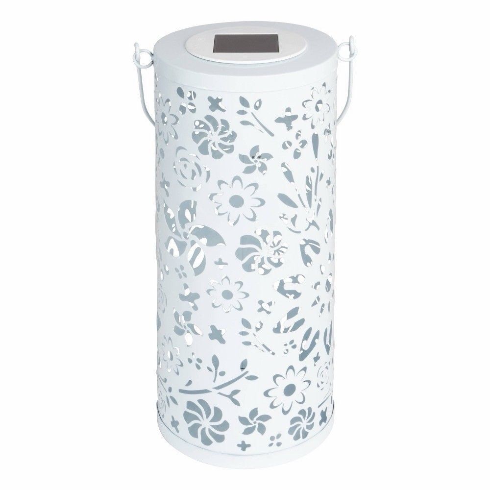 Allsop Bloom Lantern White Punched Metal Solar Light 32161 New Damaged Box